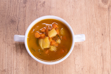  vegetable soup, potato and carrot