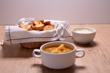  vegetable soup, potato and carrot