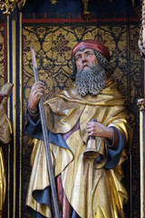 Naklejka premium Saint Anthony the Great, Twelve Apostles altar in St James Church in Rothenburg ob der Tauber, Germany