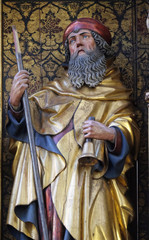 Naklejka premium Saint Anthony the Great, Twelve Apostles altar in St James Church in Rothenburg ob der Tauber, Germany