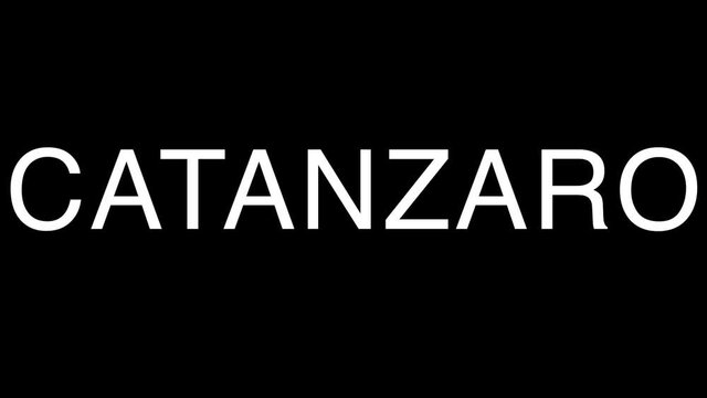 Catanzaro Title Animation. Typography animated. White letter and black background
