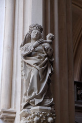 Virgin and Child, statue in St James Church in Rothenburg ob der Tauber, Germany