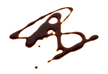Liquid chocolate isolated on white background