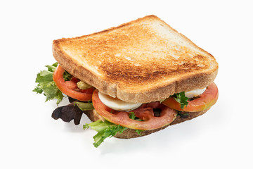 Egg sandwich with tomato and lettuce