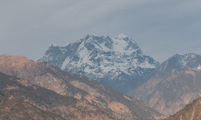 Fototapeta premium Natural beauty of Uttarakhand with snow covered mountains in Chopta Valley