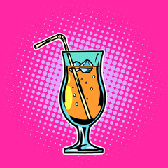 cocktail drink with straw and ice