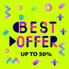 Abstract trendy illustration background media sale post, placard,flat style advertising campaign design elements. Easy customizing art for covers, banners, flyers and posters.