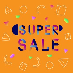 Abstract trendy illustration background media sale post, placard,flat style advertising campaign design elements. Easy customizing art for covers, banners, flyers and posters.