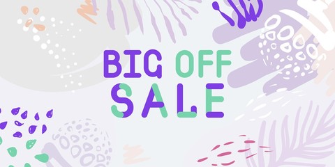 Abstract trendy illustration background media sale post, placard,flat style advertising campaign design elements. Easy customizing art for covers, banners, flyers and posters.