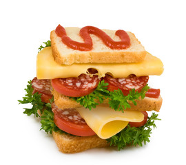 Isolated image of a sandwich on a white background