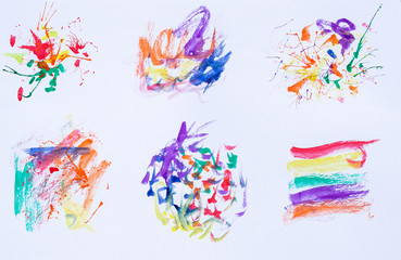 Fototapeta premium Abstract collection of watercolor on white background