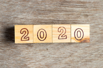 Letter block in word 2020 on wood background