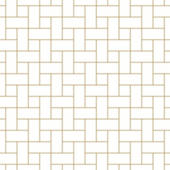 Seamless geometric pattern in golden and white.Japanese style Kumiko.