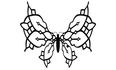 Vector black lace beautiful butterfly