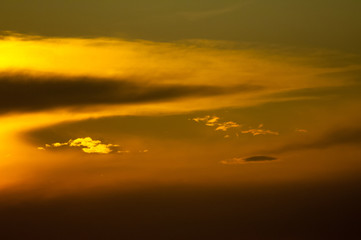 clouds silhouette on sunset background