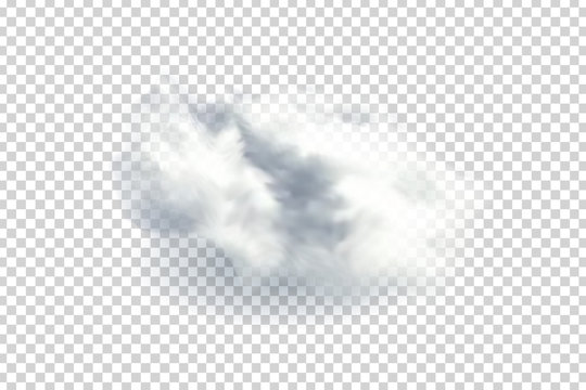Vector realistic isolated cloud for template decoration and mockup covering on the transparent background. Concept of storm and sky.