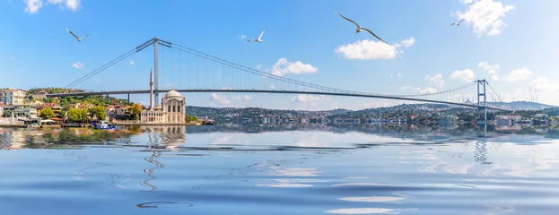 Keuken spatwand met foto Ortakoy Mosque and Bosphorus Bridge, Istanbul panorama, Turkey © AlexAnton