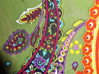 Texture floral tissus vert.
