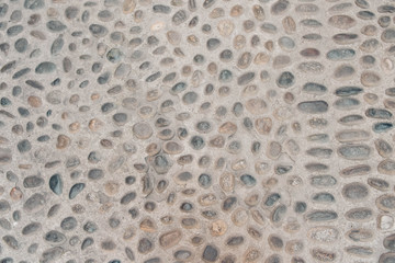 Ancient road paved with cobblestone.