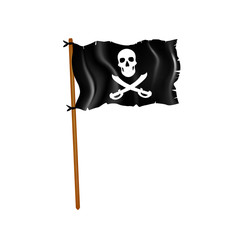 Black pirate flag. vector illustration