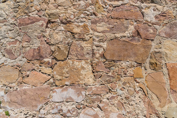 Old cobble stone wall background