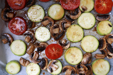 Sliced Vegetables on Parchment