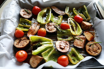 Various Vegetables on Parchment