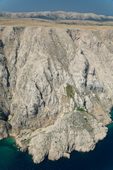 Steep cliffs from Krk, Croatia