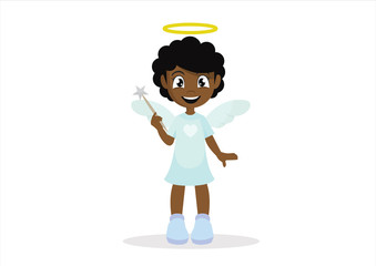 Cartoon character, Angel african girl.