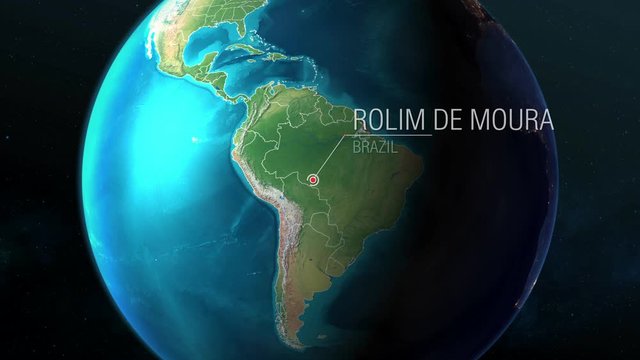 Brazil - Rolim de Moura - Zooming from space to earth