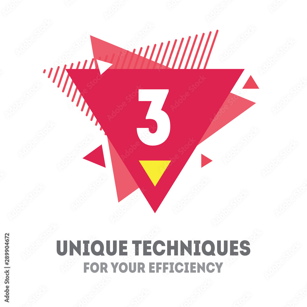 Poster 3 unique techniques for your efficiency. cover for the video to be placed on the video hosting or im