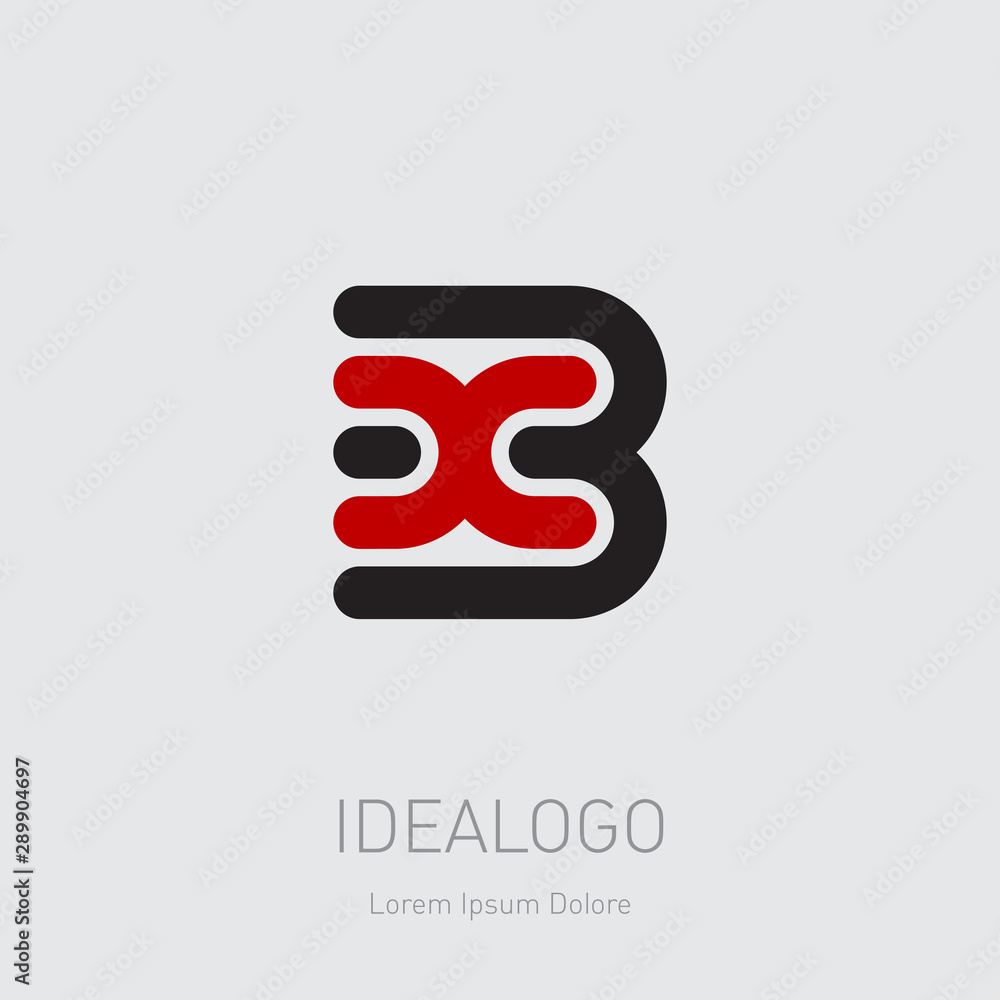 Poster 3 and x initial logo. 3x initial monogram logotype. x3 - design element or icon.