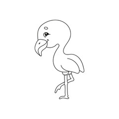 Coloring book for kids. Cheerful character. Vector illustration. Cute cartoon style. Fantasy page for children. Black contour silhouette. Isolated on white background.