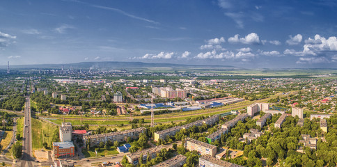 Downtown Nevinnomyssk. Russia, the Stavropol region. View from the height.