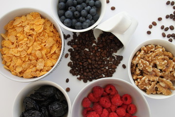 bowl of cereal with fruits and nuts