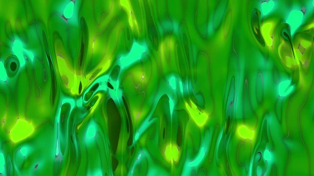 3d Looped abstract holographic background. Wavy surface with ripples.Trendy vibrant texture, fashion textile, graphic design, animated metallic texture.