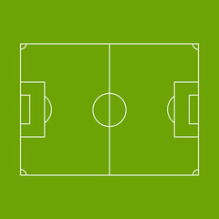Vector illustration of green football pitch. Football field.