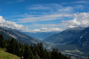 Fototapeta na wymiar Mountain landscape with a cloudy sky