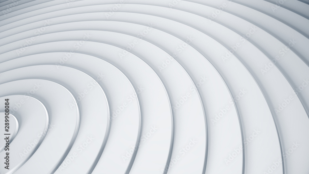 Poster 3d surface render illustration. abstact circles background. clean and simple radial texture. modern 
