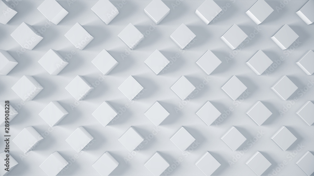 Poster 3d cube surface render illustration. abstract geometric background with squares and shadows. clean a