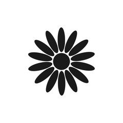 Flower icon. Vector drawing. Black silhouette. Isolated object on a white background. Isolate.