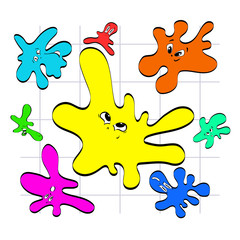 blot,cartoon,illustration,vector,blots,coloring,baby,happy,black,white,green,yellow,orange,red,pink,blue,stroke,children's,cell,cells,notebook,grafic,school,mistake,motley,smile