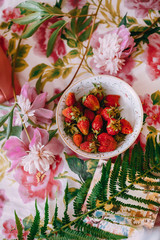 Strawberry and peonies