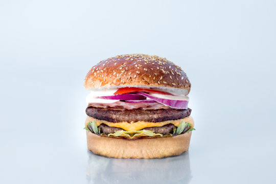 Burger in studio.