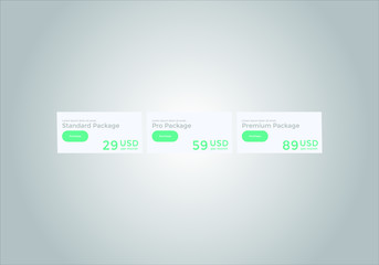 Pricing table vector. order, box, button, list for web. price list. mobile.