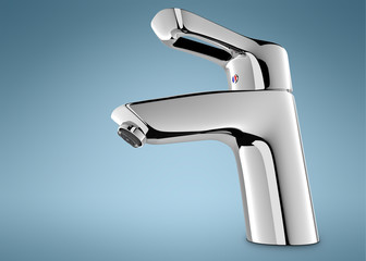 Mixer water 3D model. Faucet 3d render. water tap 3d image.