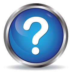Question mark icon blue glossy round buttons