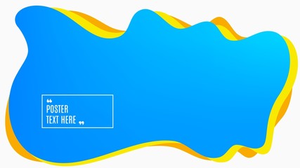 Blurred background. Geometric liquid shape. Abstract blue gradient design. Dynamic shape background. Landing page blurred cover. Composition template banner. Vector