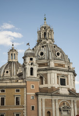 Fototapeta na wymiar Saint Mary of Loreto abbey monument of the city of Rome next to the square of Venice