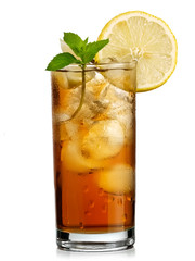Glass with ice tea